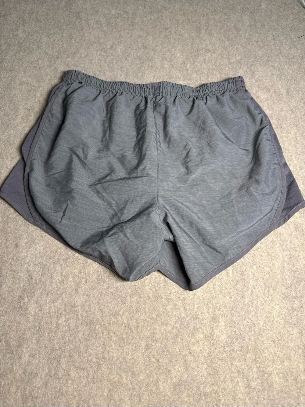 Nike Grey Athletic Shorts with White Swoosh
